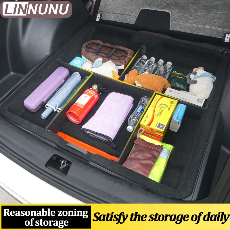 LINNUNU Partition of Trunk Storage Box Fit for Kx11 GEELY Monjaro Manjaro 2023 2024 Xingyue L Car Styling Trunk Folding Board