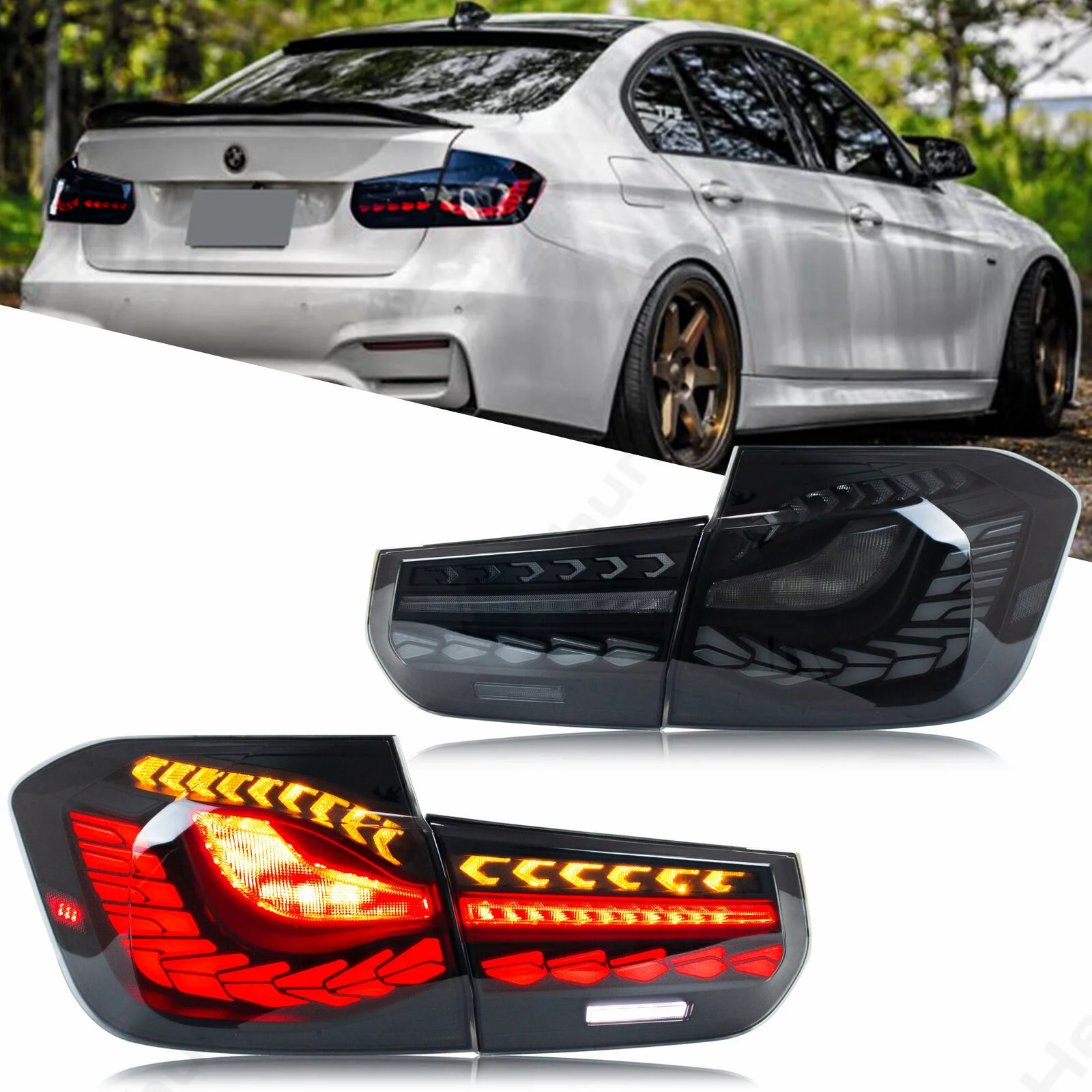 

Для BMW 3 серии M3 F30 F35 F80 2014-2015-2016 2017 2018-2020 с анимацией запуска и последовательным индикатором заднего фонаря в сборе
