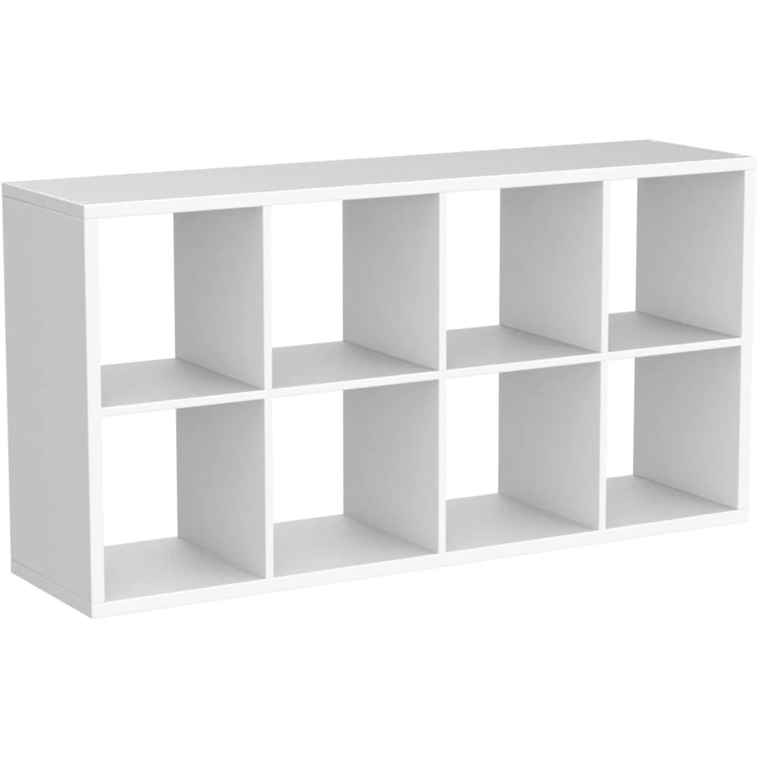 13-Inch Storage Organizer Shelf, Extra Thick Exterior Edge, Open Bookcase Divider, 6-8-9 Cube, Rustic Grey Oak and White