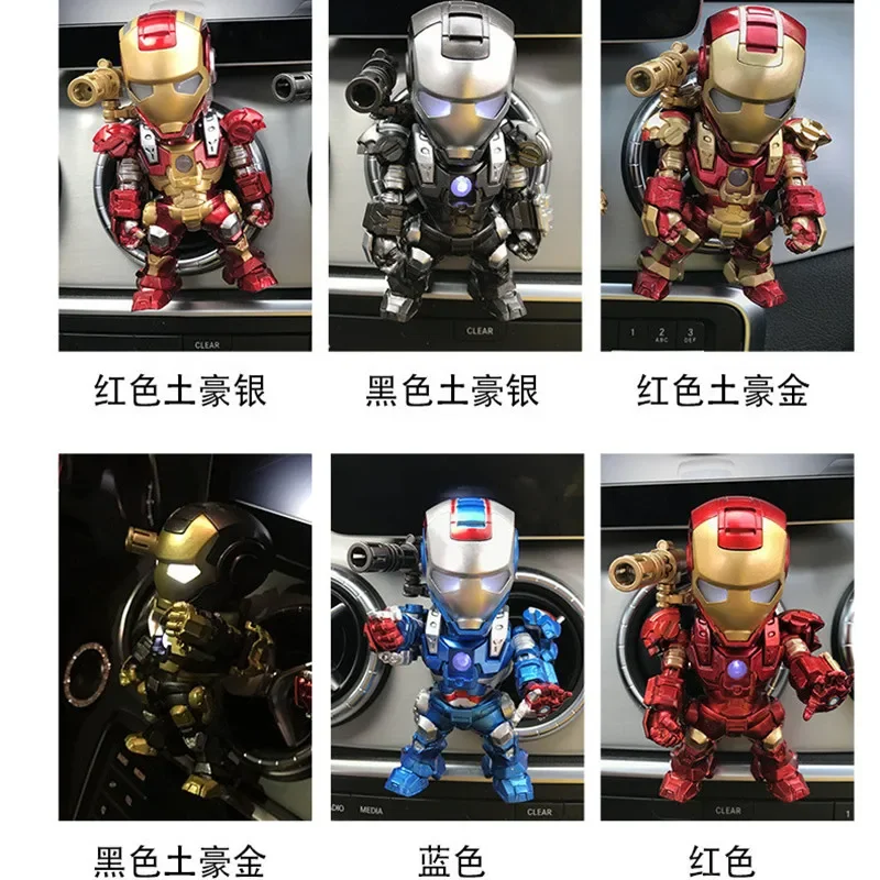 

Marvel The Avengers Iron Man Mk42 Mk43 Car Interior Decoration Accessories Creative Model Luminous Figures Collectible Toy Gifts