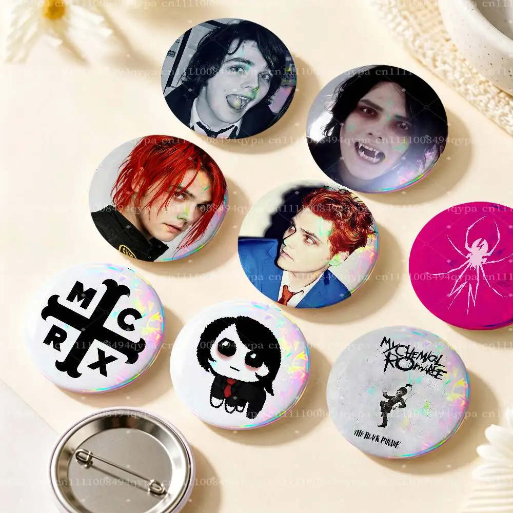 Gerard MCR M-My Chemical Romance Pin Round Circle Shape Metal Button Pin Badge Pinback Decoration Gifts Clothes Decor