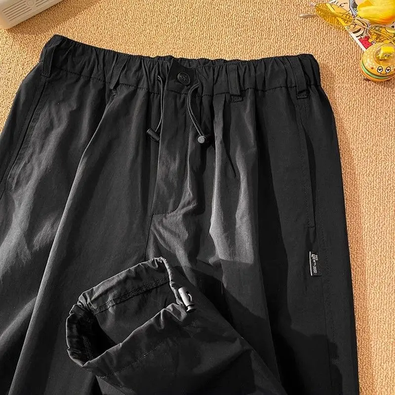 Quick-drying Charge Overalls Female Summer Thin Outdoor Mountain Climbing High Street Sports Parachute Pants Couple Female