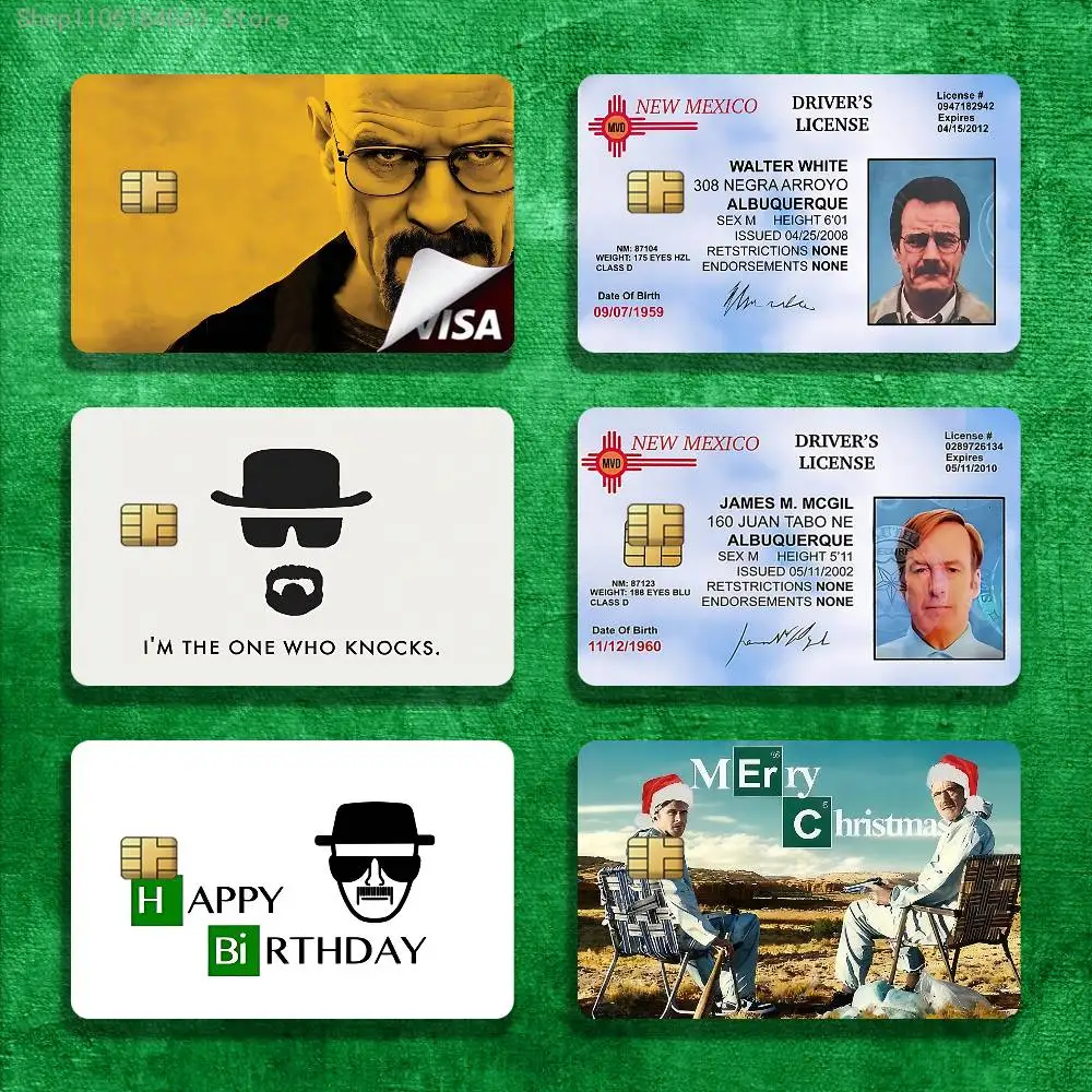 B-Breaking Walter White B-Bad Stickers Credit Visa Debit Bank Charge Card Bus Metro Waterproof Sticker Decal Decoration