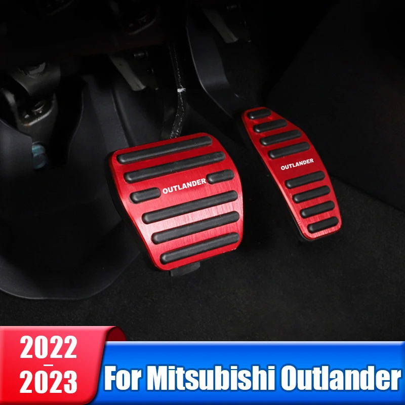 

Aluminum Car Fuel Accelerator Pedal Brake Pedal Cover For Mitsubishi Outlander 4 MK4 IV 2022 2023 2024 PHEV Accessories