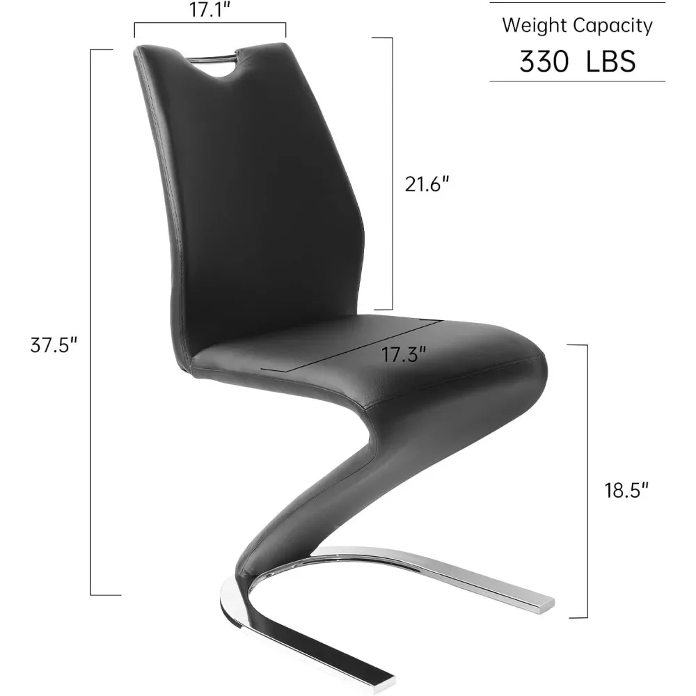 Jídelní armless chairs sada z 4vedení čalouněné strana chairs s PU kůže polštářek Seat a sturdy kov nohama moderní kuchyň chairs