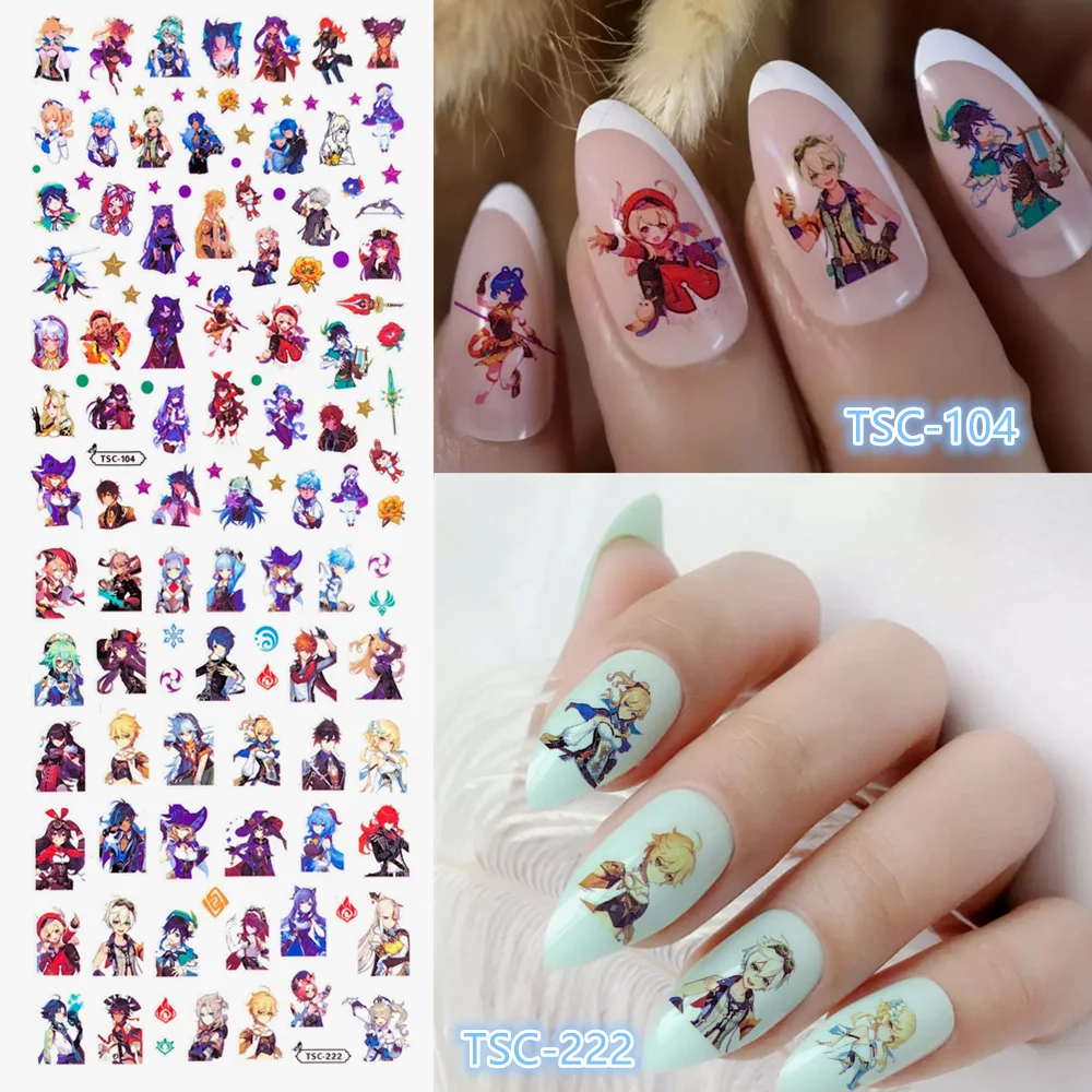 Newest TSC-104-222  Anime characters series 3d nail art sticker nail decal stamping export japan designs rhinestones