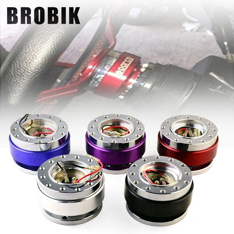 

Universal Car Interior Part Racing Steering Wheel 6 Hole Aluminum Car Quick Release Steering Wheel Snap Off Hub Adapter Boss Kit