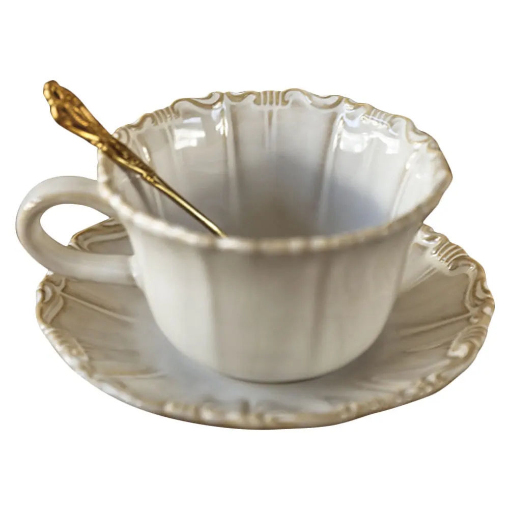 

Afternoon Tea Cup Coffee Porcelain Ceramic Mug Cereal Ceramics Teacups and Plate with Handle