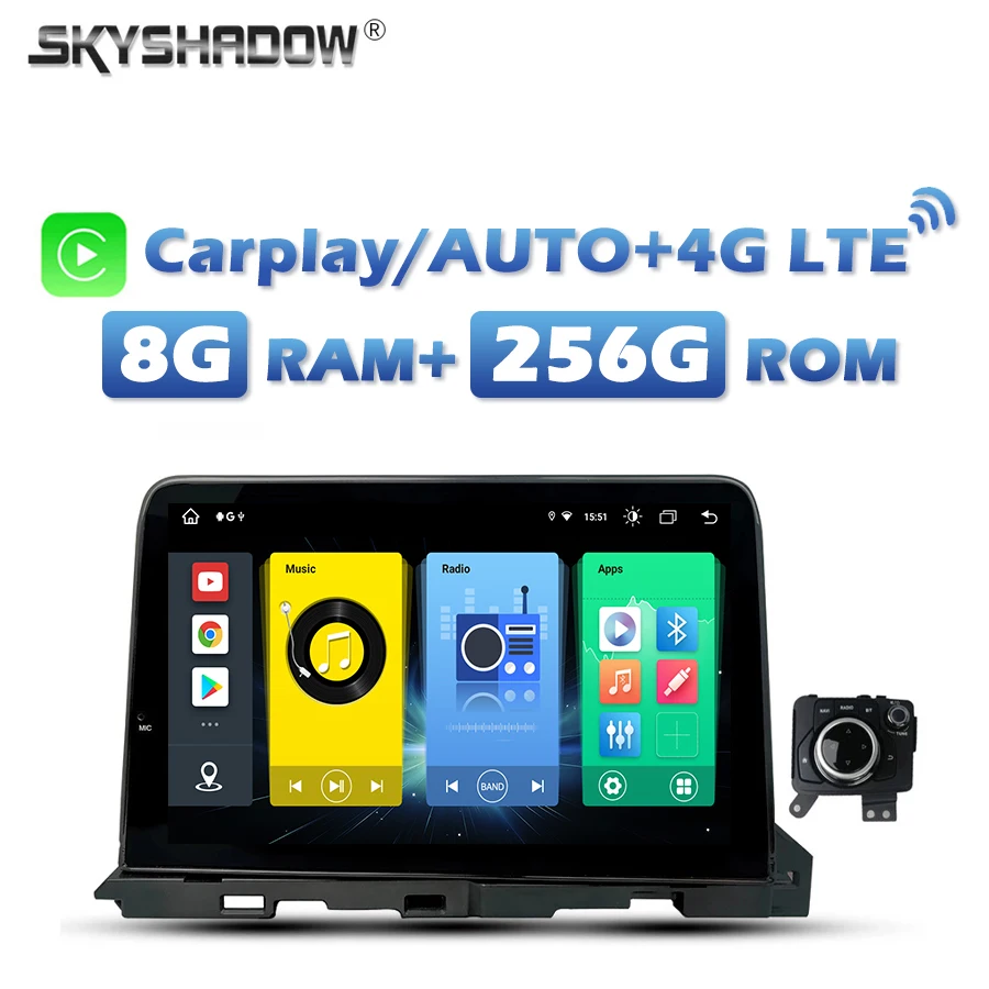 

DSP IPS 4G SIM Carplay Auto Android 13.0 8G + 256G Автомобильный DVD-плеер GPS карта RDS Радио Wi-Fi Bluetooth Для Mazda 6 Atenza 2019 2020