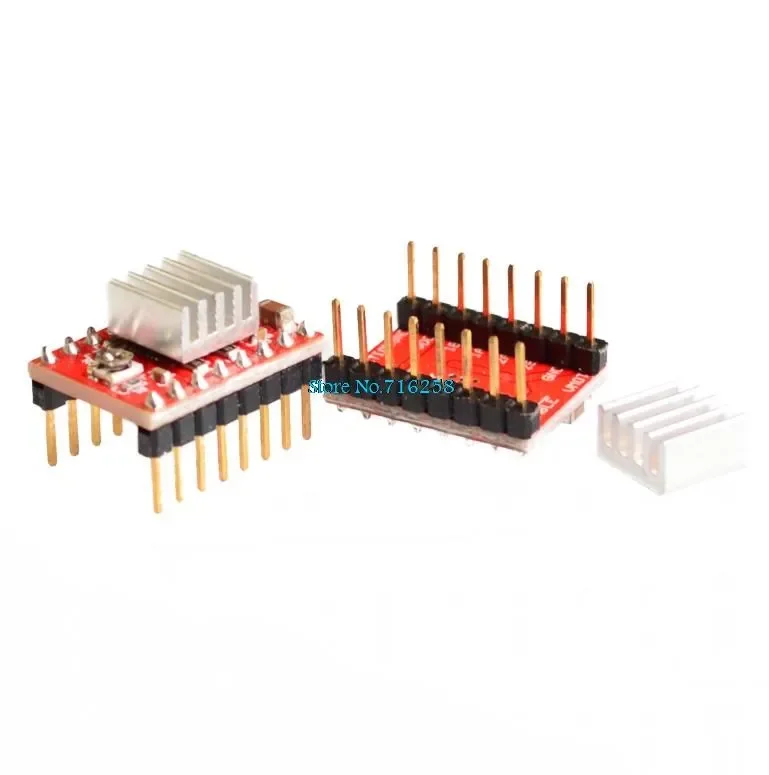 Nes product!! 10pcs/lot Reprap Stepper Driver A4988 stepper-motor driver with Heatsink