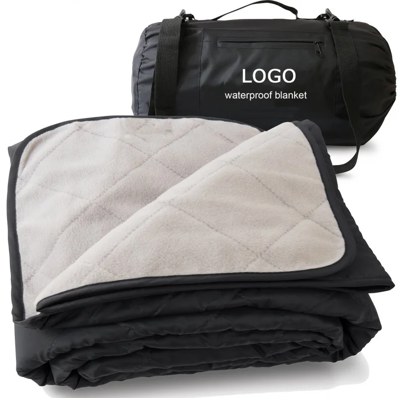 Polar Fleece Polyester Camping Blanket, Waterproof, Thickened ,Portable Picnic Mat ,Moisture-Proof, Machine Washable