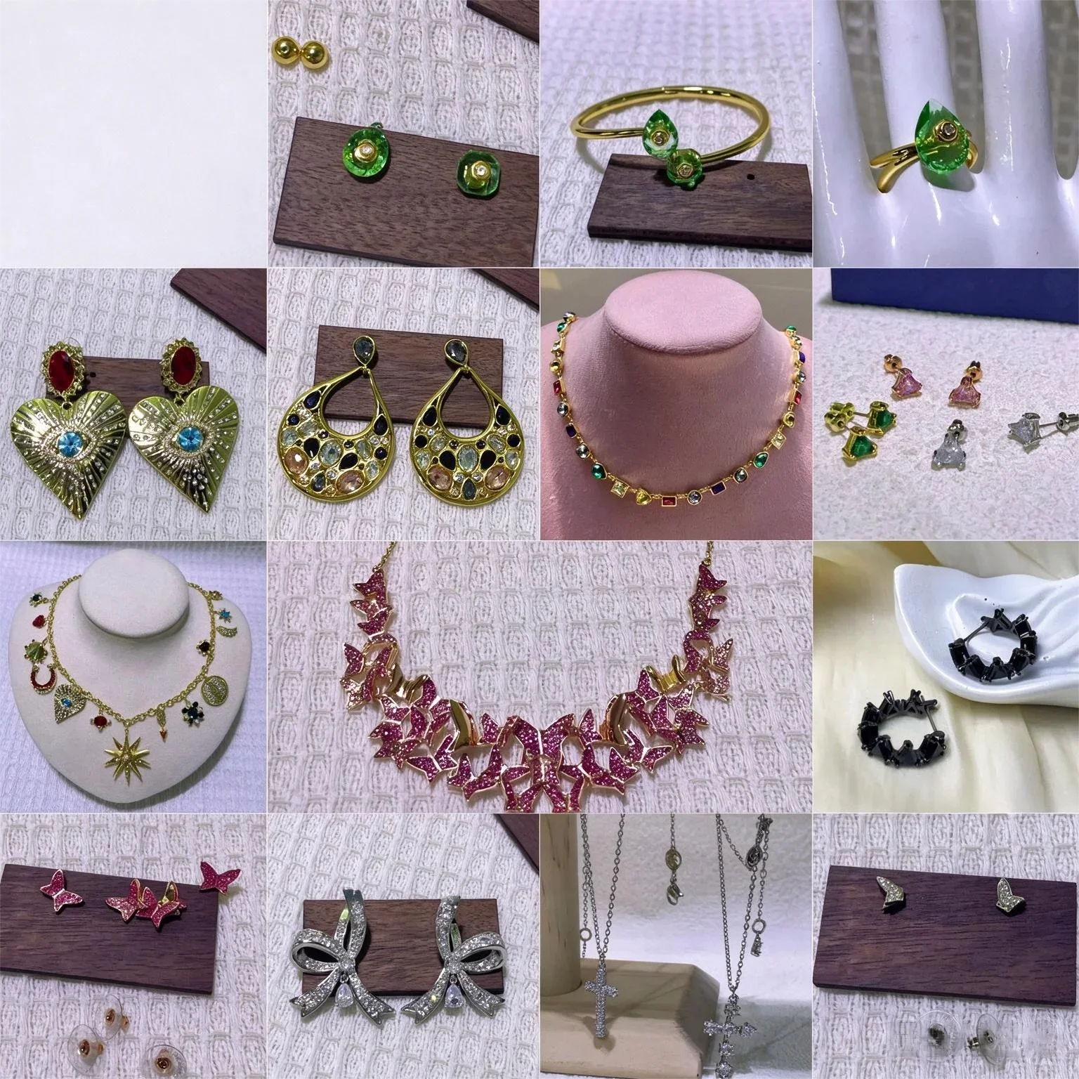 Multicolor Flower Butterfly Necklace Women Sparkly Crystal Floral Pendant Choker Layering Chain Fashion Luxury Designer Jewelry