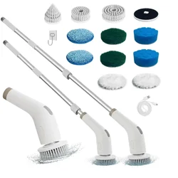 Electric Spin Scrubber, 13 in 1 Electric Cleaning Brush, Large Power with 2 Adjustable Speeds, Shower Cleaner Brush for Bathroom