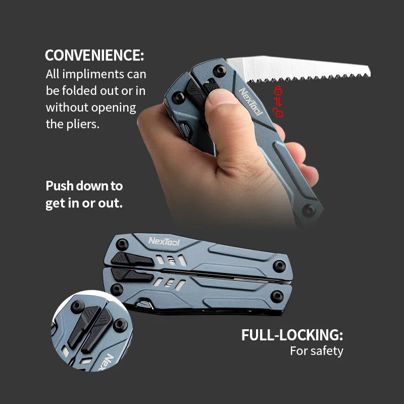 Imagem -05 - Nextool-sailor Pro Alicate Dobrável Multitool Tesoura Portátil Abridor Chave de Fenda Acampamento ao ar Livre Ferramentas Multifuncionais 14 em 1