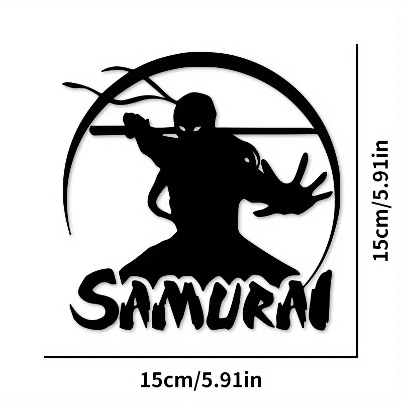 1PC Samurai Silhouette Vinyl Decal Waterproof Holographic Optional for Car Fuel Door Window Motorcycle Decor
