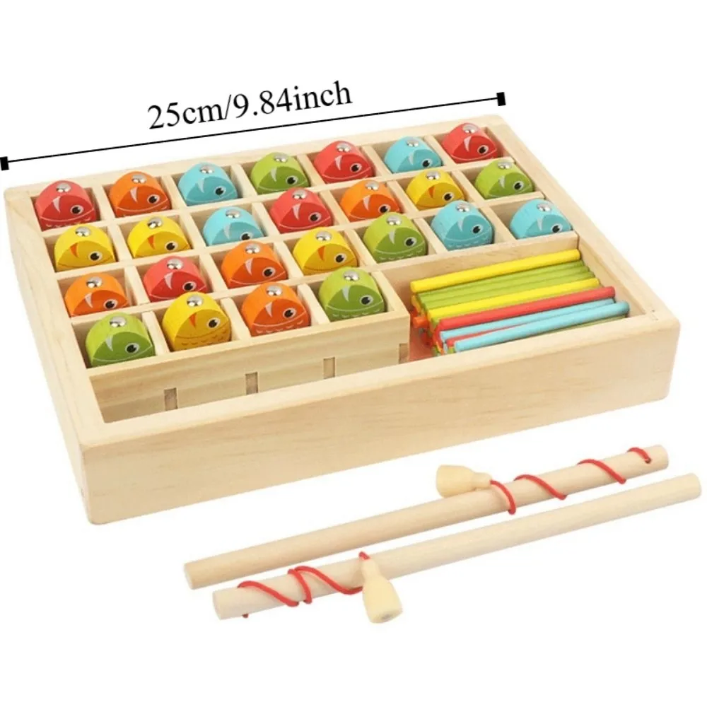 Met genummerd houten magnetisch visspel Vroeg onderwijs Interactief bijpassend bordspel Montessori-leerspel
