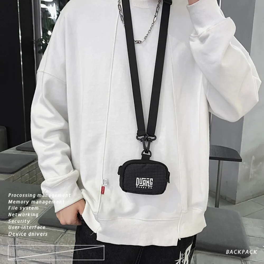 Cute Neck Hanging Nylon Coin Purse Lanyard Japanese Style Couple Crossbody Bag Korean Style Casual Mini Storage Bag Gifts