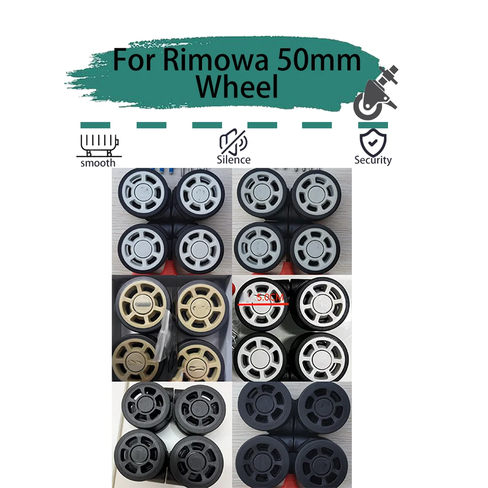 

For Rimowa 50mm Universal Wheel Replacement Suitcase Smooth Silent Shock Absorbing Wheel Travel Accessories Wheels Casters