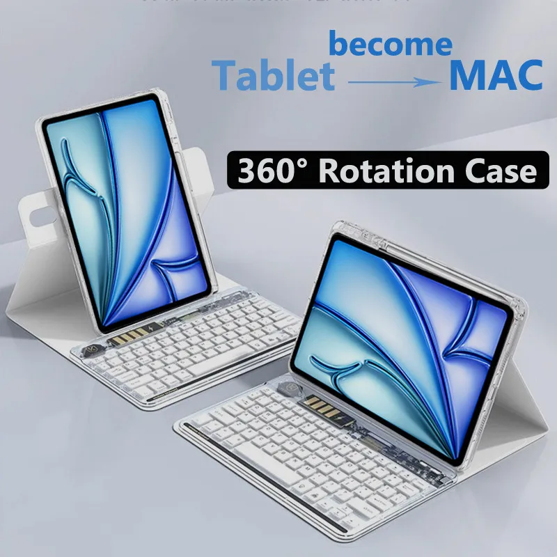 Case for IPad Pro 11inch 2024 5th Gen 10.9 10th 2022 10.2 9th 8 7 Air 5 4 Air2 1 9.7 2018 5th 6 Backlit Keyboard Magnetic Cover