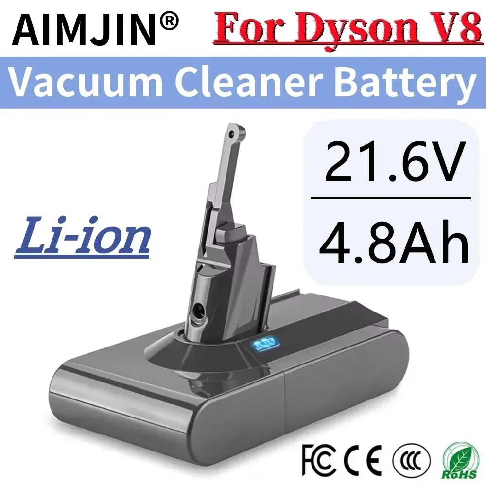 4800 مللي أمبير 21.6 فولت لبطارية دايسون V8 المطلقة V8 الحيوان ليثيوم أيون SV10 سلسلة مكنسة كهربائية محمولة قابلة للشحن