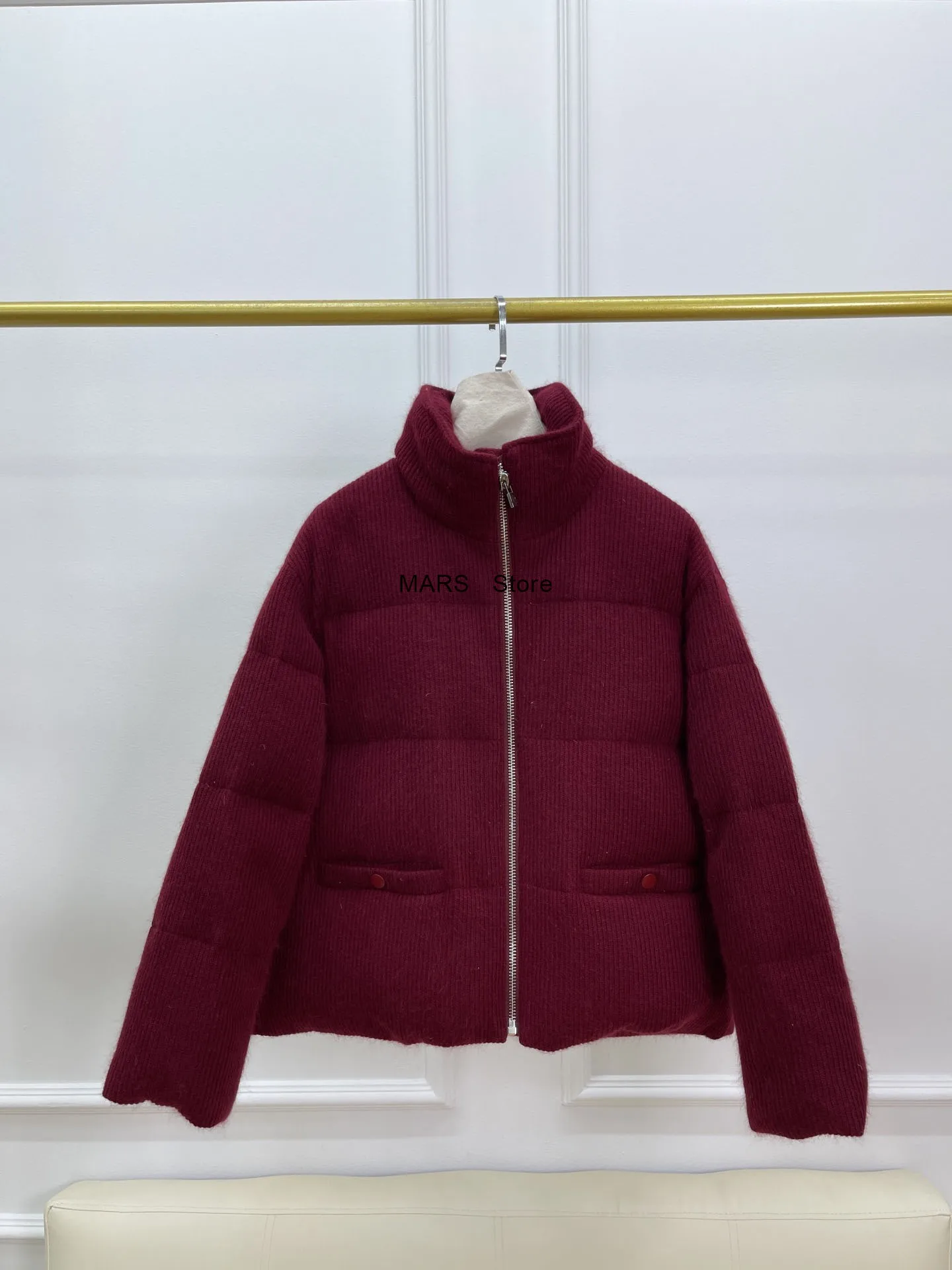 2024 Autumn And Winter New High Quality Stand Collar Zipper Rabbit Goose Down Jacket For Women