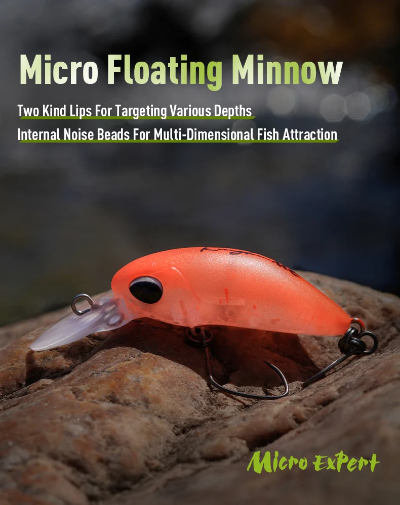 Kingdom Micro Expert Minnow-Köder, 1,7 g, 1,85 g, neues Design, künstliche Lippen-Wobbler aus Hartplastik, Wobbler zum Forellen-Barschangeln – Detail 6