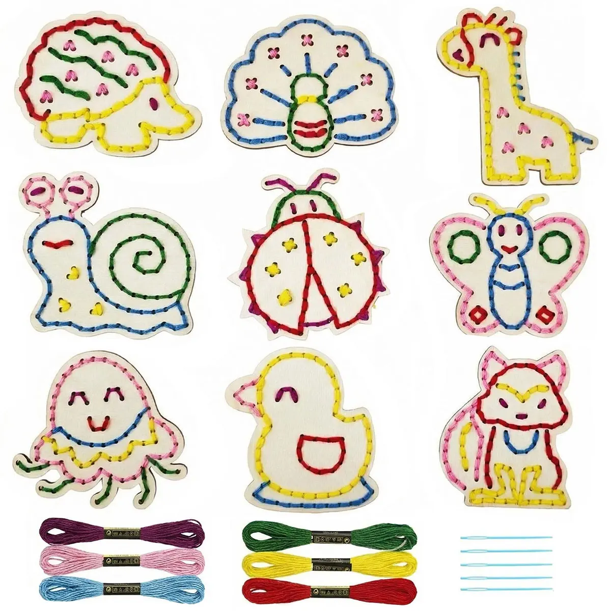 Brinquedos de madeira Montessori para amarrar, primeiros kits de costura para iniciantes, treinamento de habilidades motoras finas, brinquedos sensoriais para pré-escola, brinquedos de presente