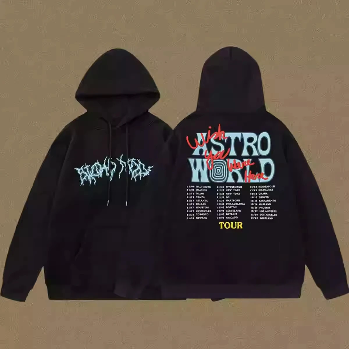 Travis Scott Sweater Ts Jointly Branded The Same Printed Utopia American High Street Loose Hoodie Trend Clothes for Men Hoodies