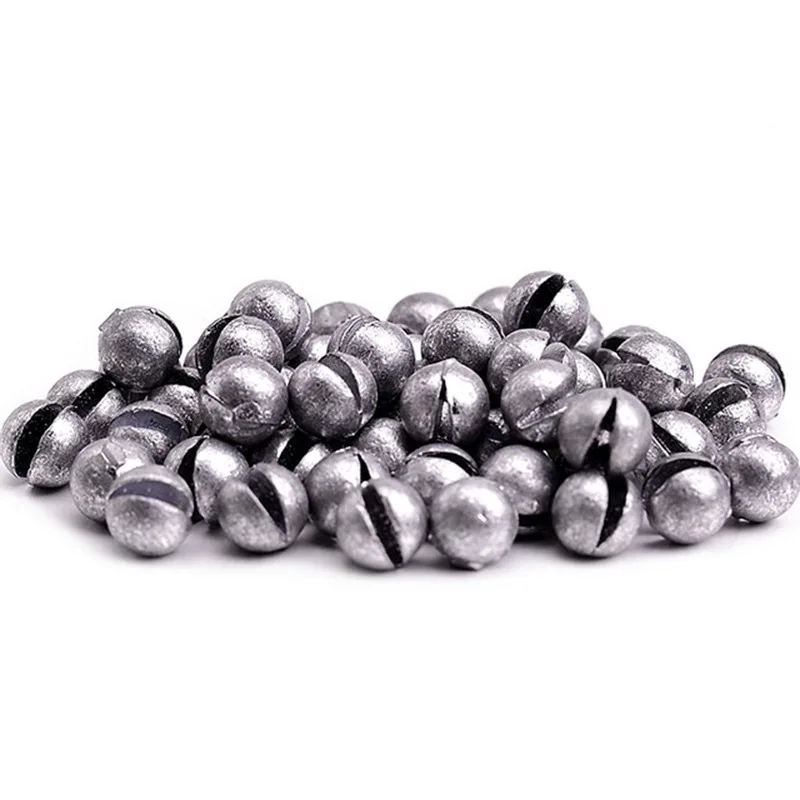 FTK 100PCS Split Shot Fishing Weights Sinkers Kit Round Removable Fishing Sinkers Weights Lead Shot Fishing Egg Sinkers