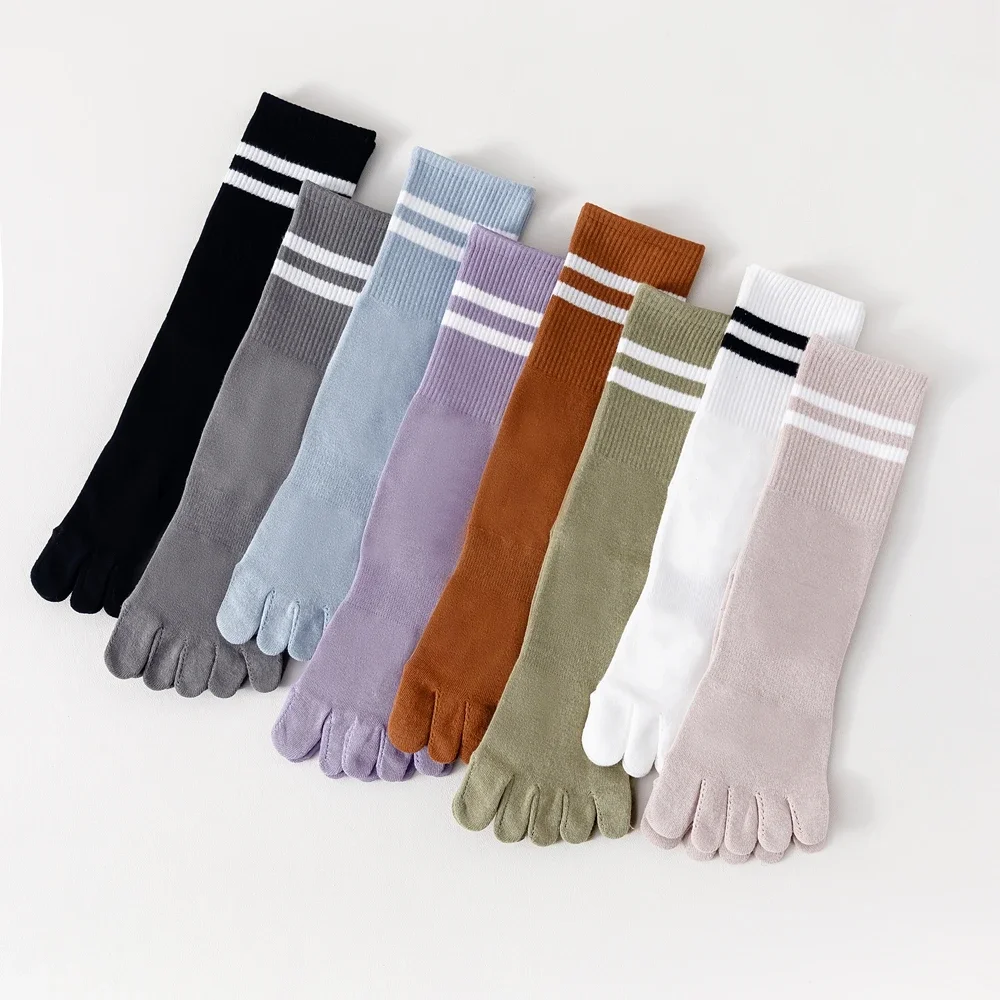 5 paia di calzini antiscivolo da donna sport Athletic Yoga Pilates Sock autunno primavera calzini a cinque dita da donna