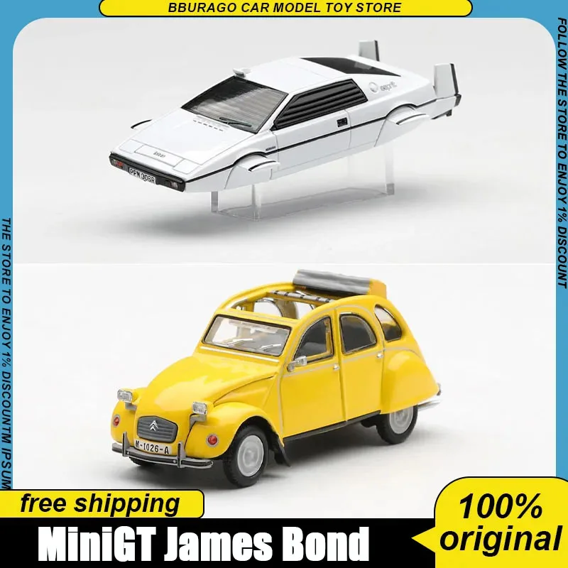 Pre-venta Mini GT 1:64 Lotus Esprit S1 Citroën 2CV James Bond Película de Espías, Modelo Coleccionable de Aleación Fundida a Presión, Juguetes y Regalos