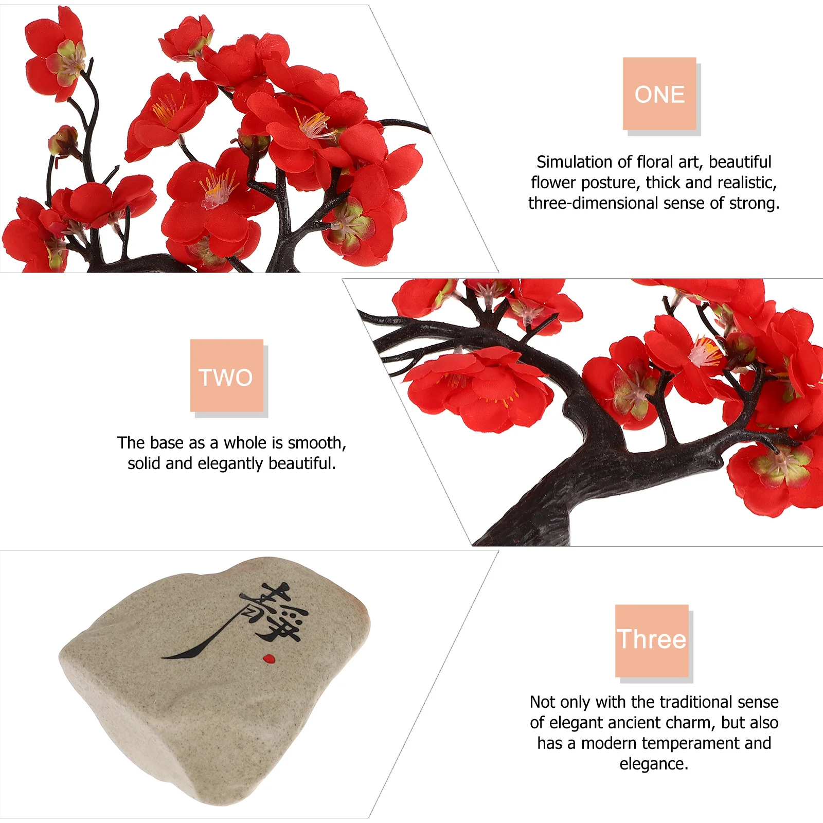 

Flower Pot Simulation Fake Plum Blossom Potted Artificial Ornament Branch for Wedding