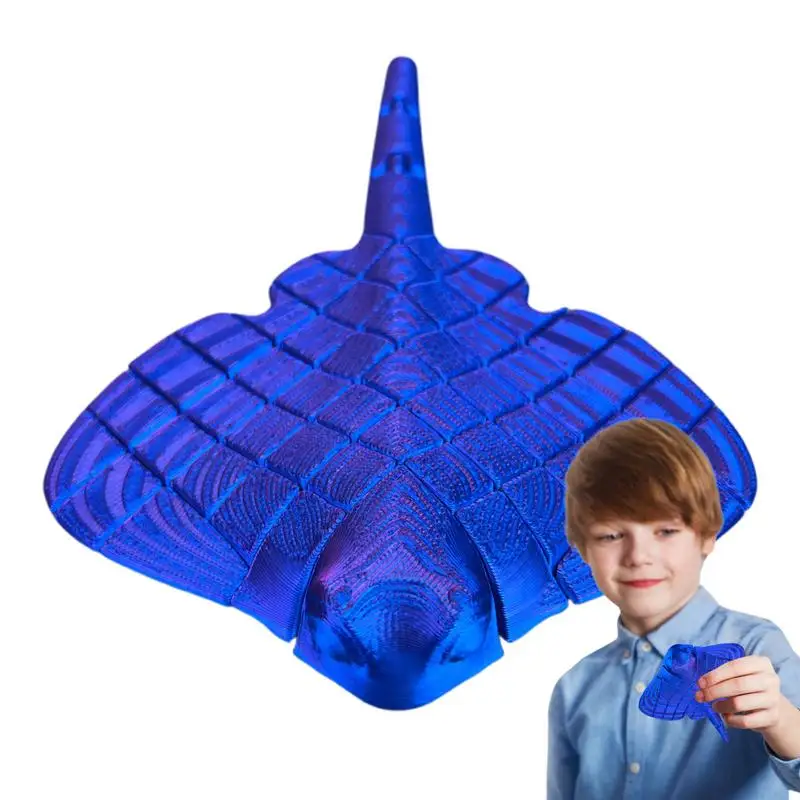 3D Printed Aquatic Animals Flexible Articulated Ray Desktop Decoration For Home Stress Relief Toys Sea Creature Toy For Adults