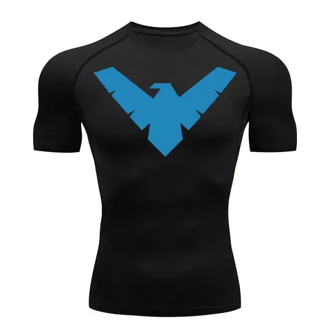 Graphic Short Sleeve Compression Shirts for Men Gym Workout Running Tshirts Summer Sporty Quick Dry Tees Baselayers Undershirts