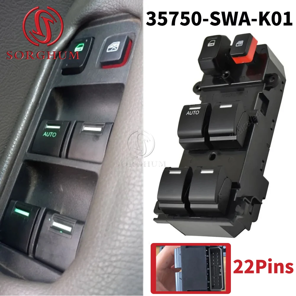 SORGHUM 35750SWAK01 Power Window Master Electric Control Switch Lifter Button For HONDA CR-V CRV 2007 -2011 35750-SWA-K01