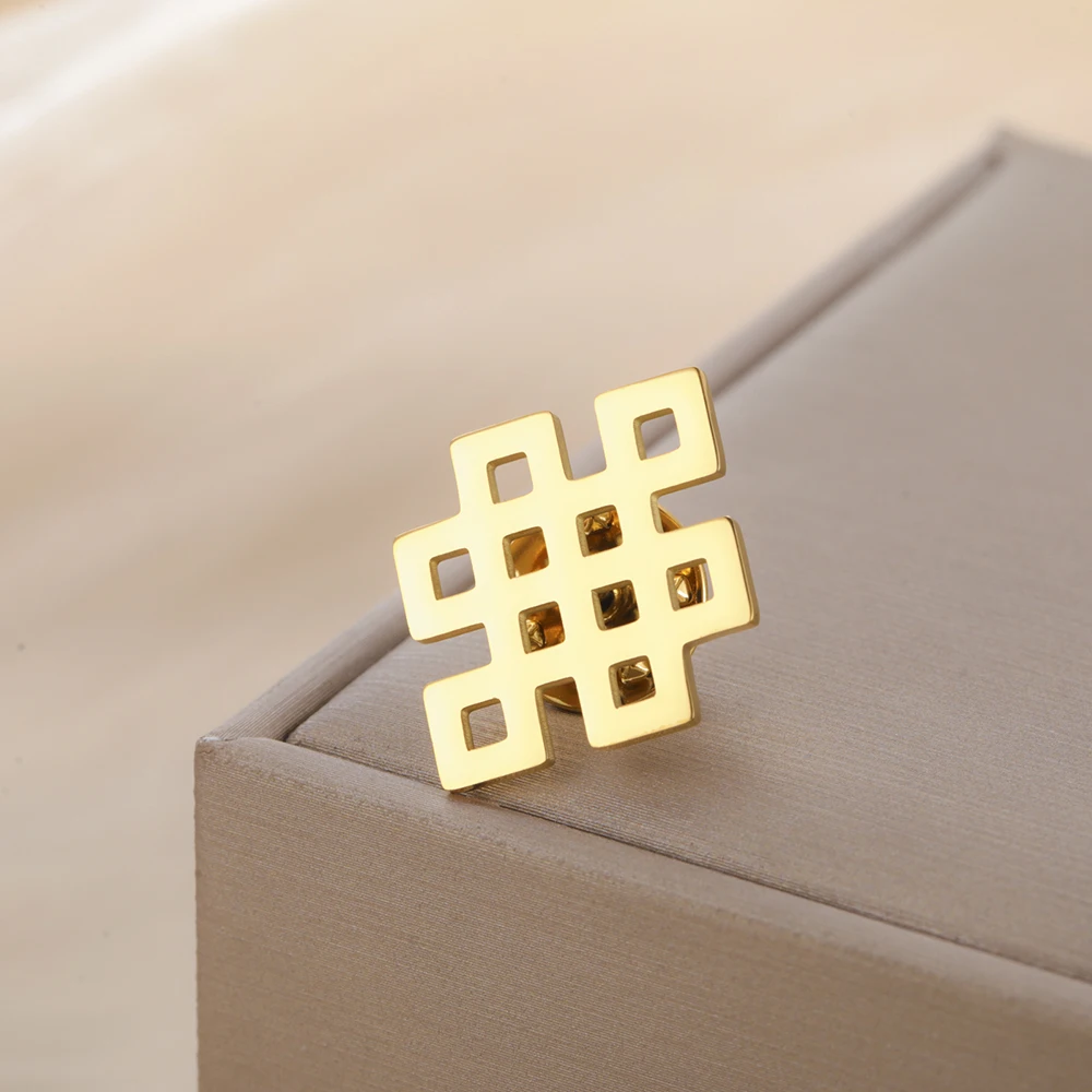 Dawapara Vintage Endless Knot Symbol Broschen Viel Glück Chinesischer Knoten Brosche Anstecknadel Edelstahl Zubehör – Detail 6