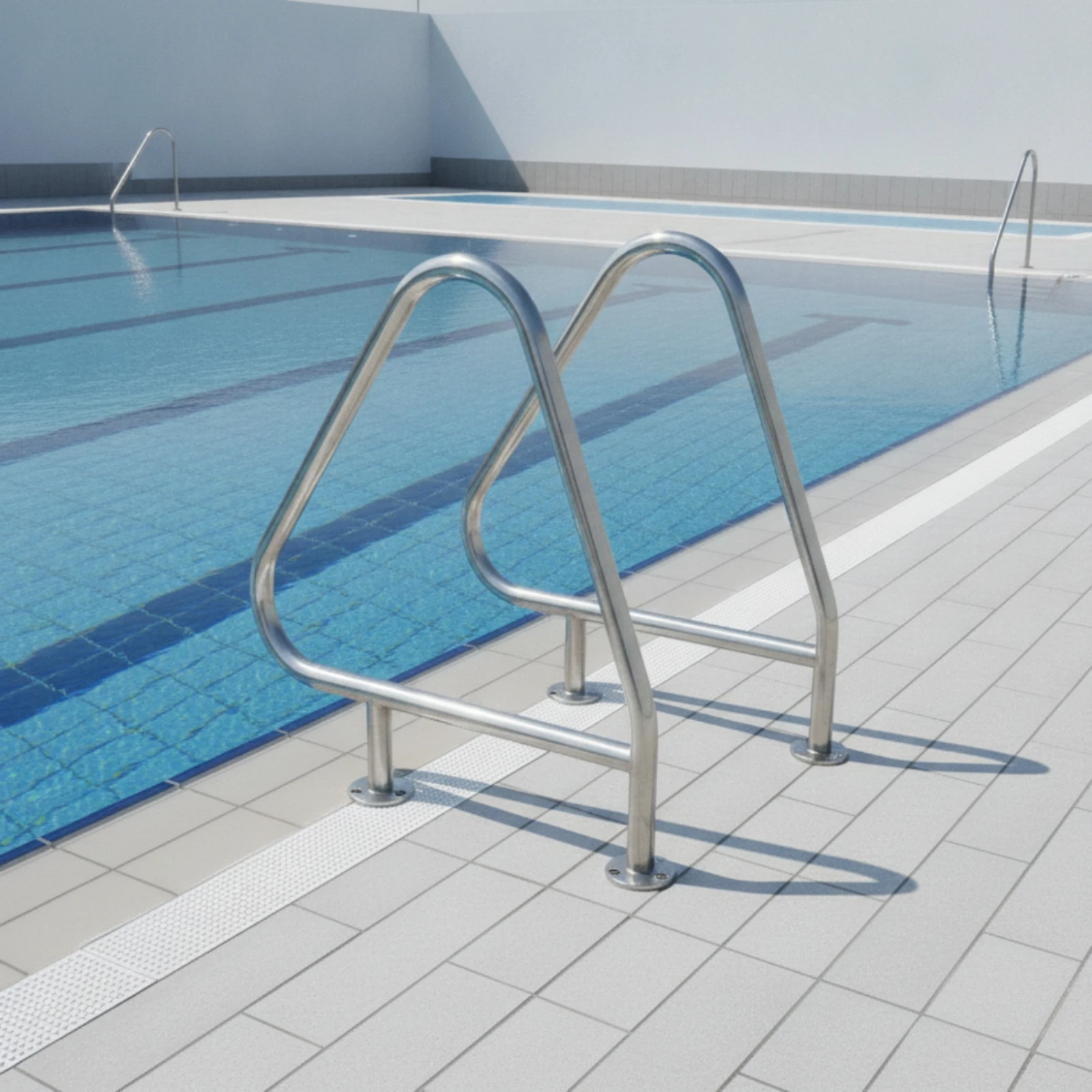 Pool Handrail Stainless Steel Swimming Pool Handrail Grab Rail with Base Plate Corrosion for Hotel Indoor Outdoor Swimming Pool