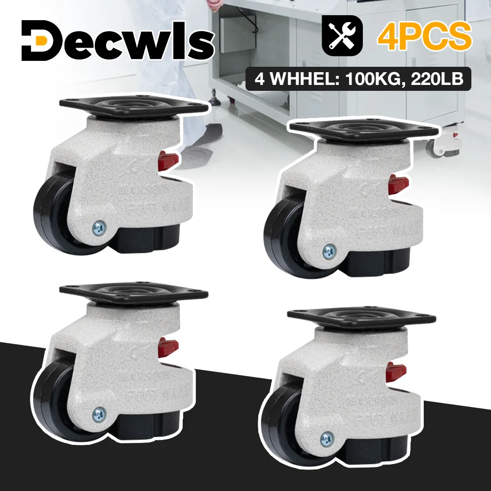 4PCS Fuma Wheels 40F Durable Leveling Casters 100kg Load Capacity 360° Swivel Casters For Machine Furniture Industrial Equipment