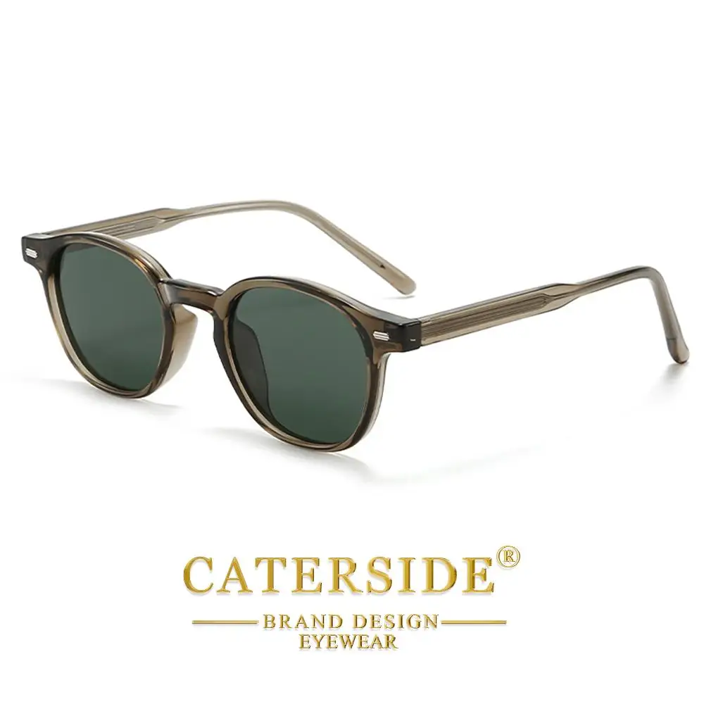 CATERSIDE Vintage Herren-Sonnenbrille mit polarisierten Gläsern, hochwertiger Tr-90-Rundrahmen, dekorative Damenbrille für Outdoor-Fahrten und Reisen – Detail 17