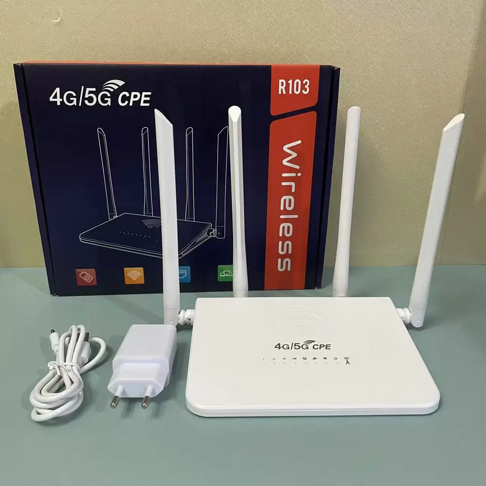 VONJUN 4G WiFi Router 300Mbps LTE Cartão Sim RJ45 Rede Ethernet LTE Tipo-C R103