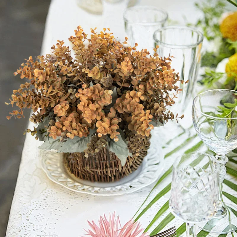 Pianta di plastica artificiale eucalipto matrimonio natale casa all'aperto protezione UV giardino bonsai Festival vendita calda decorazione fai da te