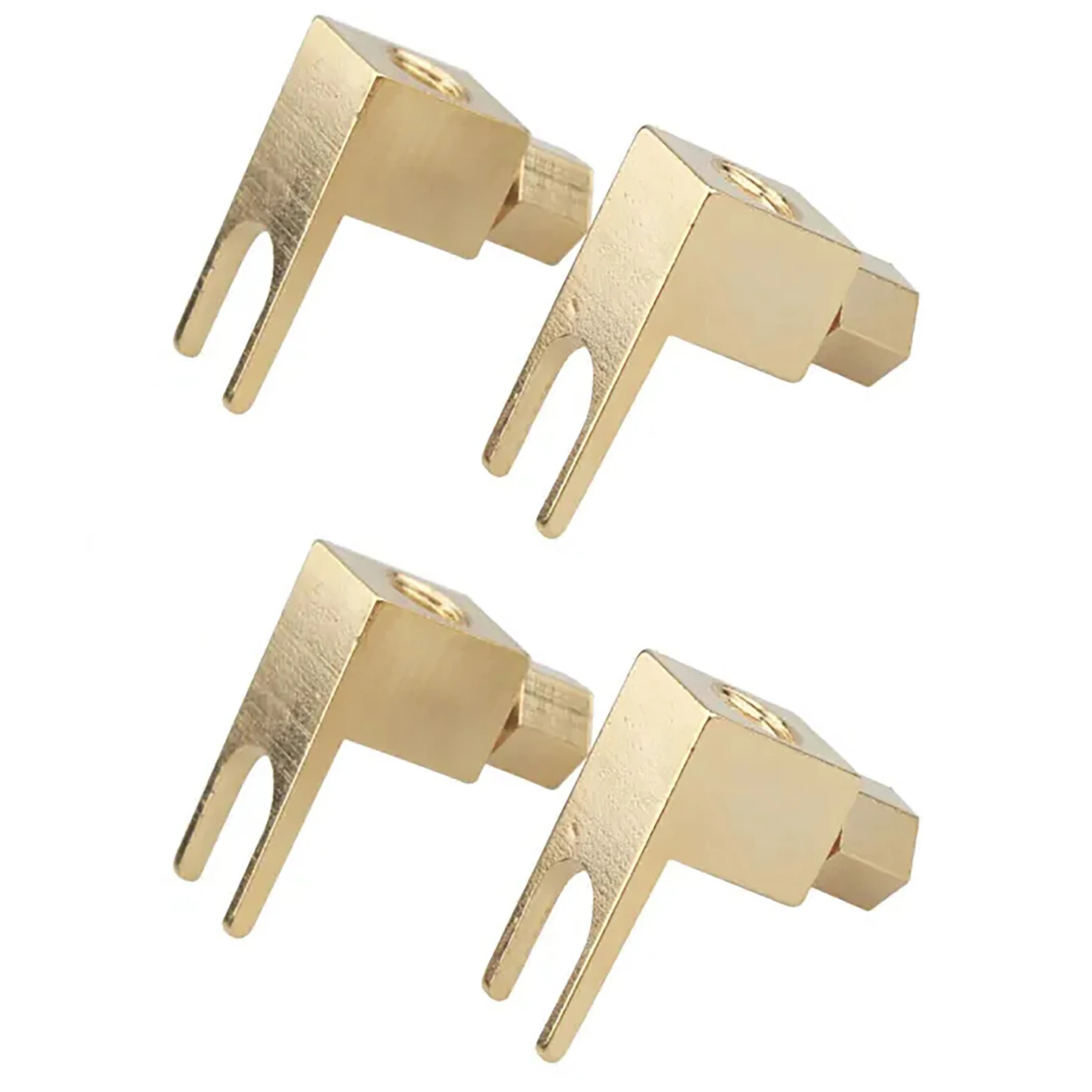 4pcs 24K Gold Plated Spade Banana Plug Adapter Speaker Audio DIY Screw Terminal Fork Y Type Connector