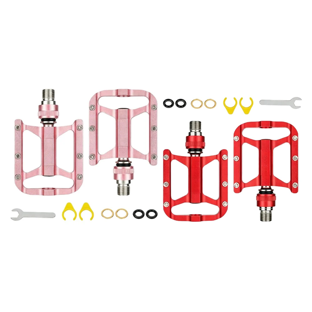 Release Folding Bike Pedals Dual Sided Slip Metal Three Bearing System For Road Mountain Bicycle Cycling Components Parts