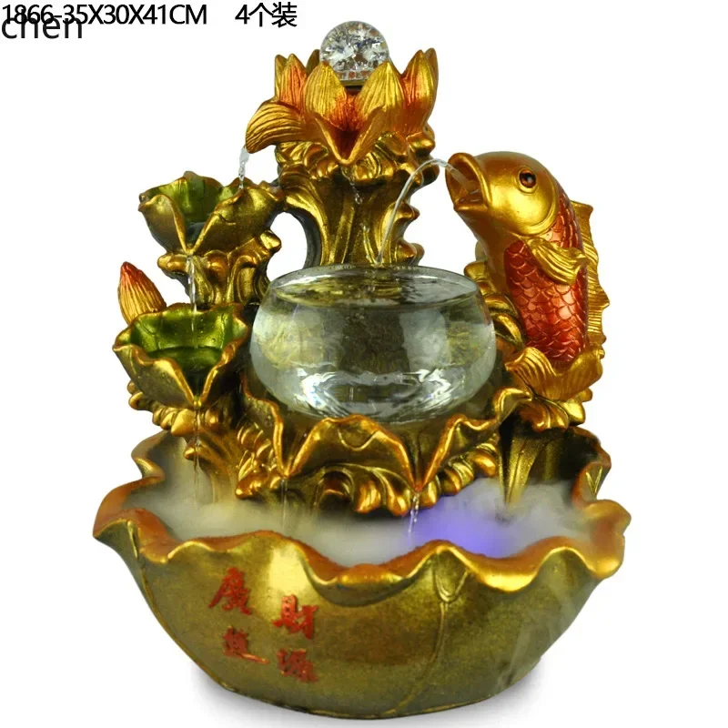h27- Flowing Water Fountain Ornament Fish Tank Practical Lucky Bag Elephant Resin Gift Rockery Craft Manufacturer