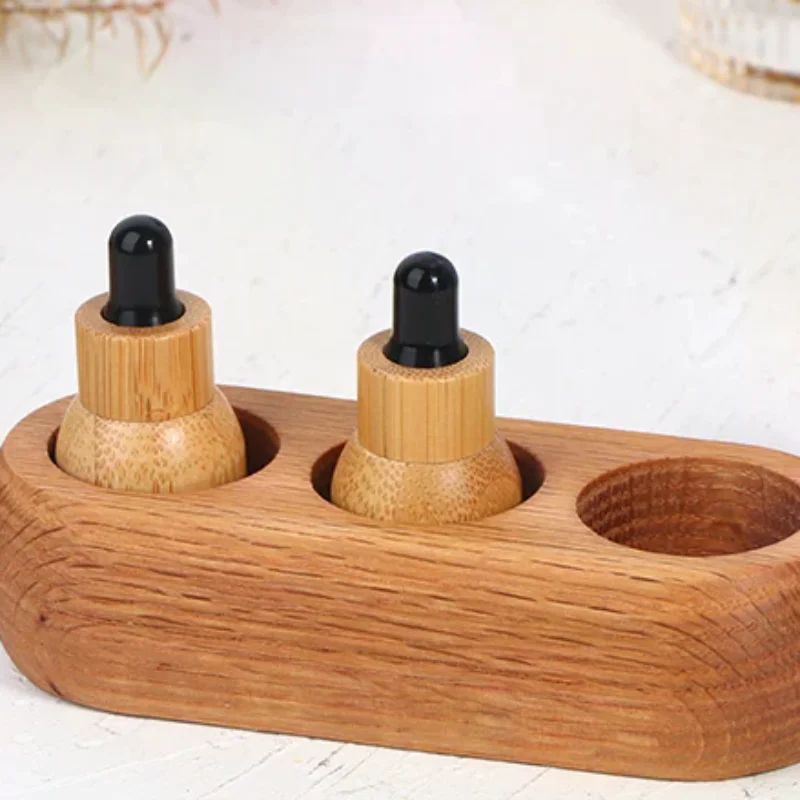 Spa Massage Parlours Essential Oil Storage Rack Solid Wood Display Holder Cosmetic Organizer For 15ml Massage Oils Bottle