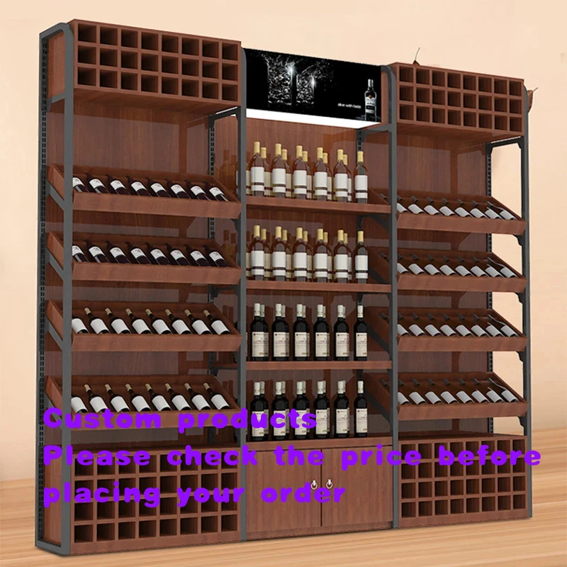 

custom.Factory Customized Wine Cabinet, Food Drink Display Cabinet, Coffee Shop Wooden Display Stand