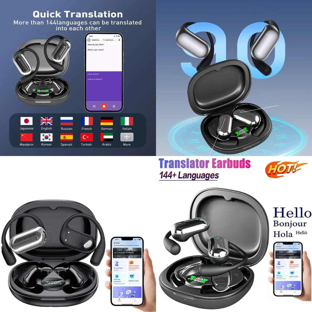 

Language Translator Earbuds Wireless Clear Calls OWS AI Language Translation Earphones for iPhone with 144 Online Languages New