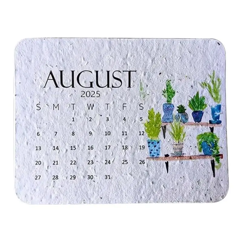 2025 Plantable Seed Calendar Desk Calendar Week Month Date Display Calendar Creative Art Calendar For Home Table Decorations