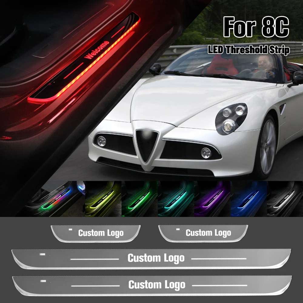 

For Alfa Romeo 8C 2007-2010 Car Door Sill Light Customized Logo LED 2008 2009 Welcome Threshold Pedal Lamp Accessories