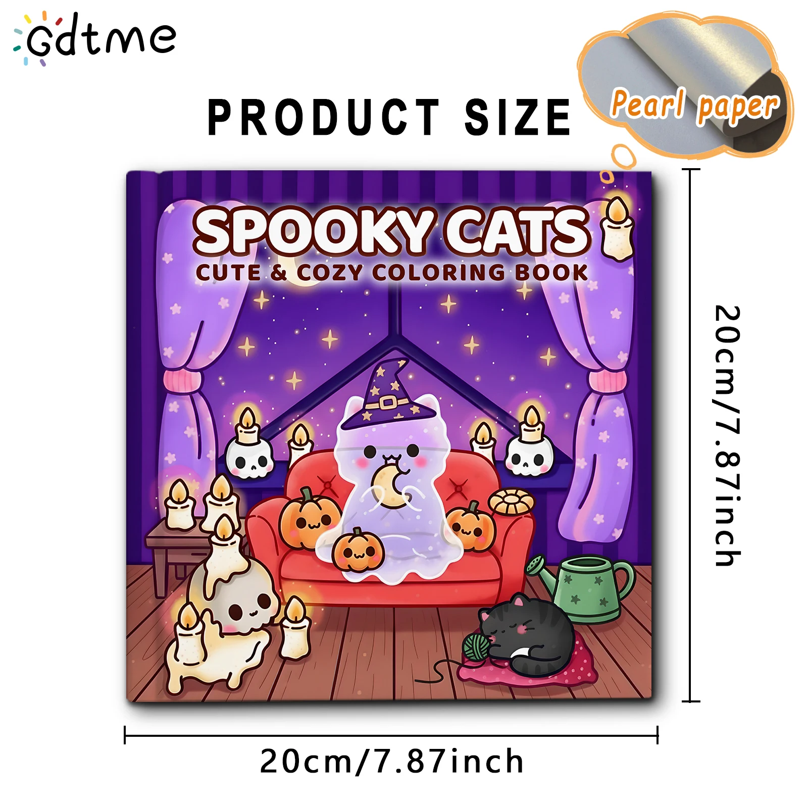 SPOOKSY CATS Malbuch für Erwachsene, Cartoon-Muster mit kräftigen und einfachen Linien, Stressabbau und Entspannung, DIY-Graffiti-Malbuch
